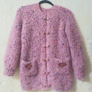 Mohair Sweater Custom Hand Knitted Size 10-12  Big Girls